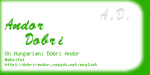 andor dobri business card